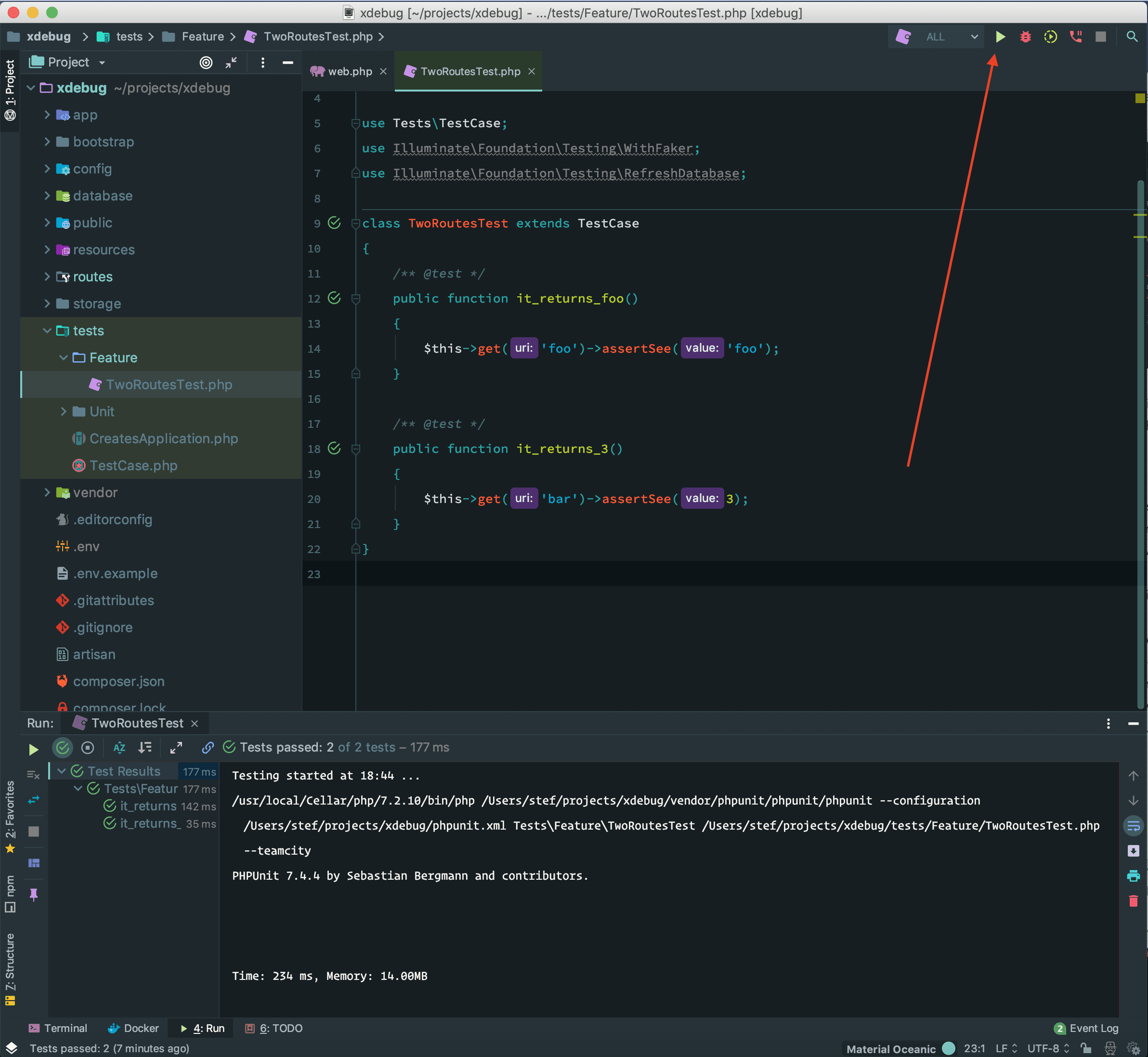On-demand Xdebug with PHPUnit and Laravel in PhpStorm